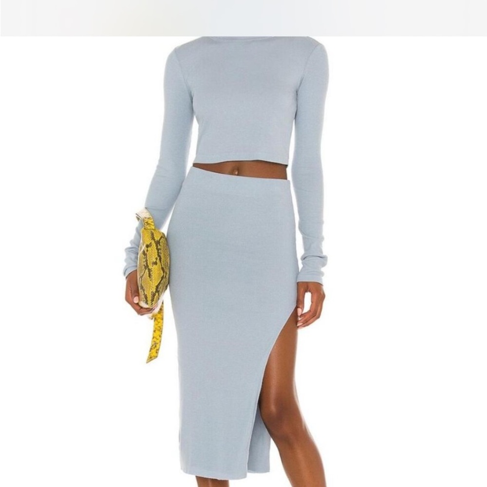 Cotton Citizen Blue Pencil Midi Skirt